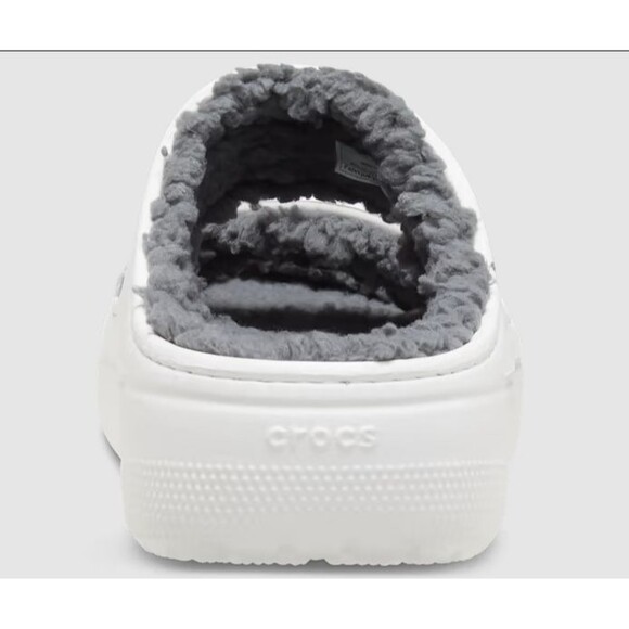 Crocs Classic Cozzzy White Faux Fur Sandal Men's Size 10  / Women's Size 12 - Picture 6 of 7